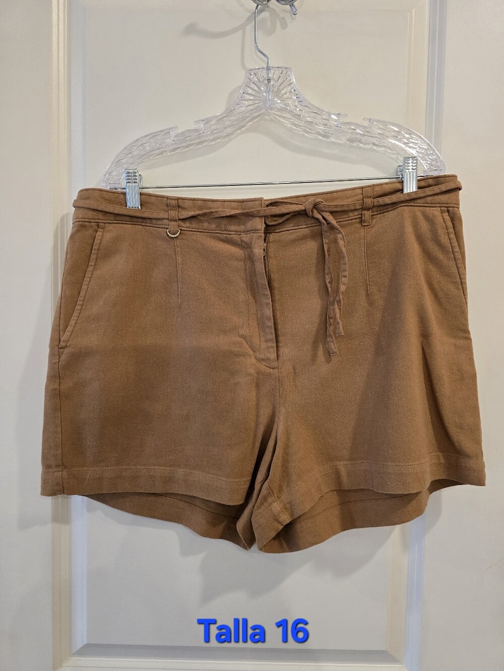 LOFT High-Waist Drawstring Shorts in Brown
